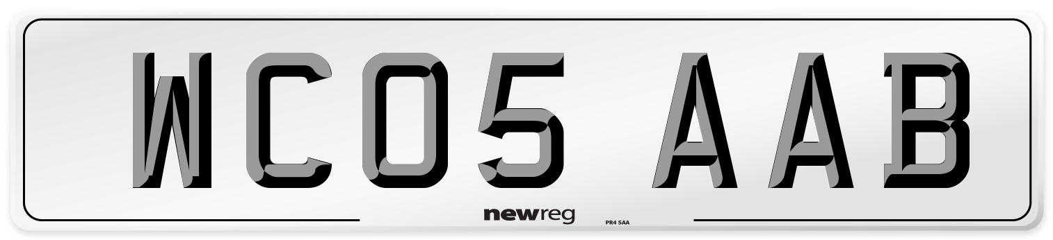 WC05 AAB Number Plate from New Reg